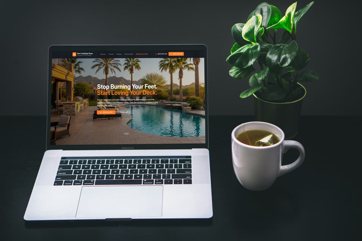 Leads to Sales team workspace showing client project on laptop