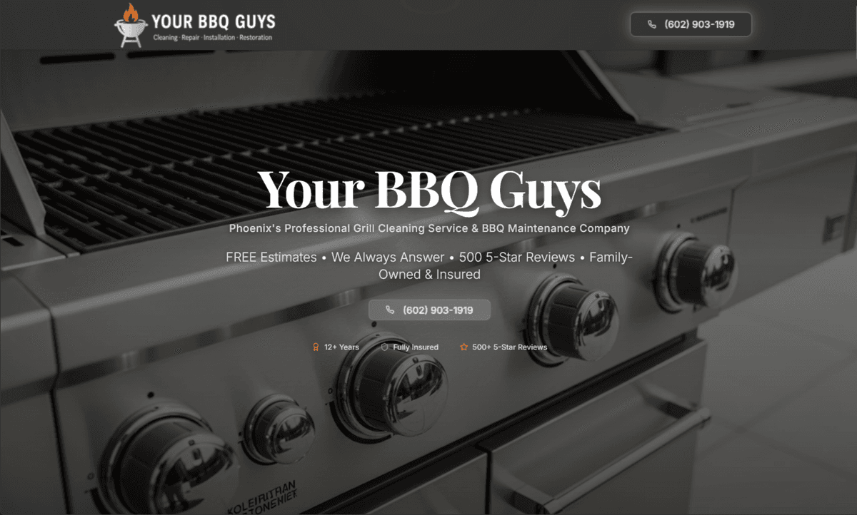 Your BBQ Guys — Grill Cleaning & Maintenance website by Leads to Sales