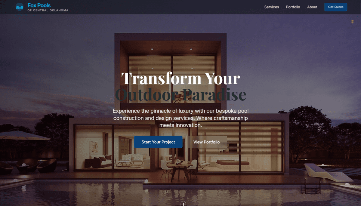 Fox Pools of Central Oklahoma — Pool Construction website by Leads to Sales