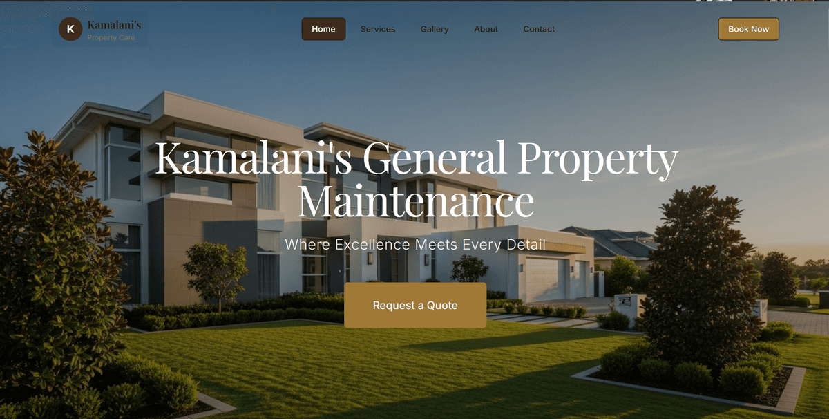 Kamalani's Property Care — Property Maintenance website by Leads to Sales