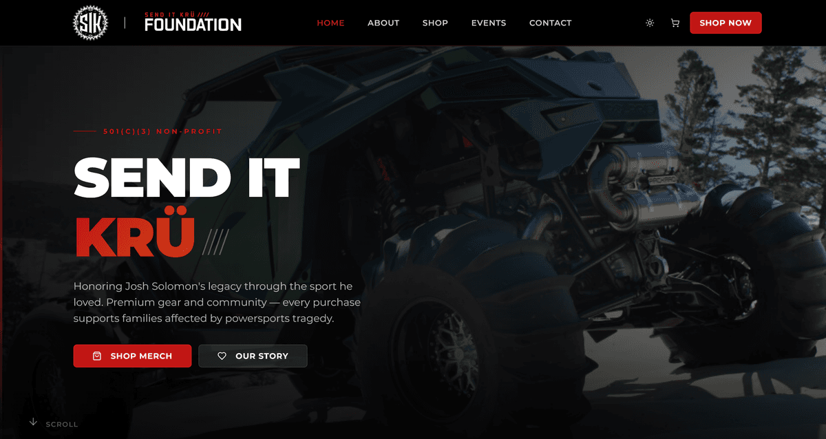 Send It Kru Foundation — Non-Profit / Merch Shop by Leads to Sales